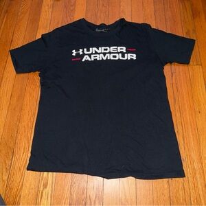 Under Armour Men's Tee in Black with White Logo